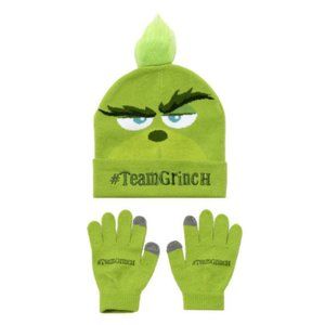 Grinch Boys Beanie and Gloves Set Green Size 4-7 NWT Free Shipping